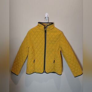 John Partridge Quilted Jacket Mustard Yellow Size Small Zips NWOT
